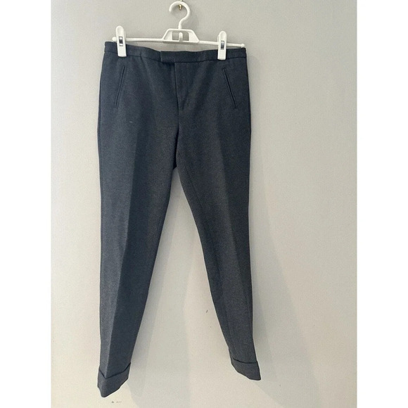 ATM Anthony Thomas Melillo Ponte Slim Pants Sz 4 Gray Mid Rise Cuffed M0348 - Picture 4 of 15